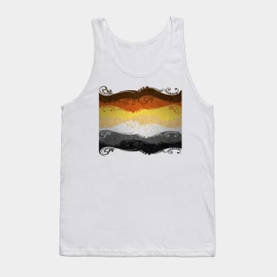 Fancy Swooped and Swirled Gay Bear Pride Flag Background Tank Top